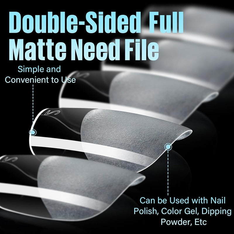 TOMICCA Extra Short Square Nail Tips,15 Sizes 240Pcs Squoval Fake Nails Half Matte Acrylic Gel Nail Tips Full Cover False Nails for Nail Extension Home DIY Salon - Image 2